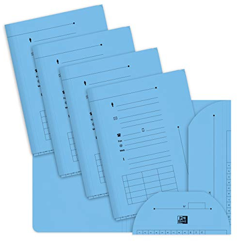 OXFORD Lot de 25 Sous-Dossiers A4 Capacité 200 Feuilles Carte Kraft Epaisseur 240g Bleu Pastel