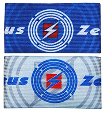 Zeus Spielführerbinde Kapitänsbinde Band Kapitän Fußball Reversible (ROYAL-Weiss)