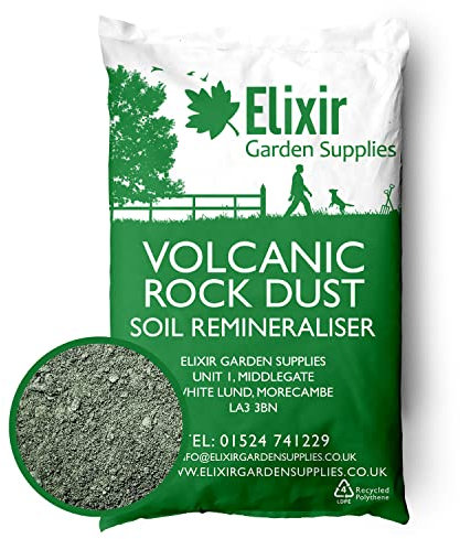 Elixir Gardens Volcanic Rock Dust | Organic Fertiliser & Soil Conditioner | Improved Carbon Capture | 25kg | Treats 50sqm