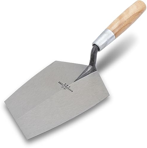 Truelle à sceau de Marshalltown, truelle de maçon, truelle de plâtrier avec manche en bois en acier au carbone, largeur de la truelle : 210 mm
