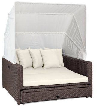 Polyrattan Liegeinsel Beach Lounge Cubu Croko Wetterfest Hochbequem Gartenmöbel Terrasse