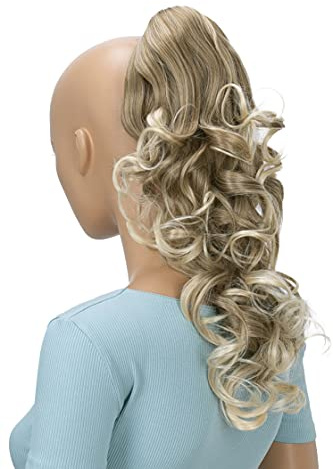 CAISHA 40cm Haarzopf Lily Haarteil mit Butterflyklammer Pferdeschwanz Haarverlängerung Voluminös Gewellt Blond Mix H207