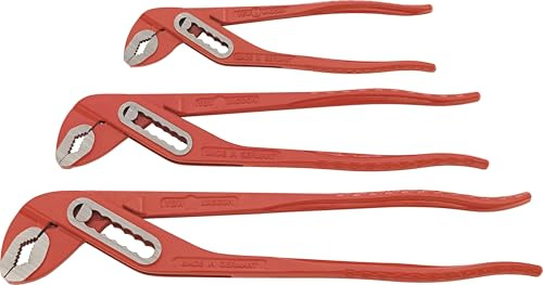 VBW Wasserpumpenzangen-Set 3-tlg. | Länge 160; 250; 315 mm | selbstklemmend, kraftsparend & abrutschsicher | Made in Germany