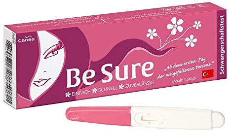 BE SURE Schwangerschaftstest, Einfache Anwendung, schnelle Ergebnisse, Zuverlässigkeit > 99%, 1 Stück