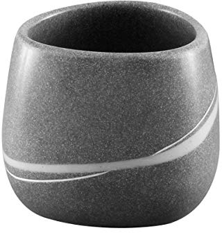 Zeller 18302 Bicchiere per Spazzolini, Effetto Pietra, Polyresin, Grigio, 9.2x9.5x8 cm