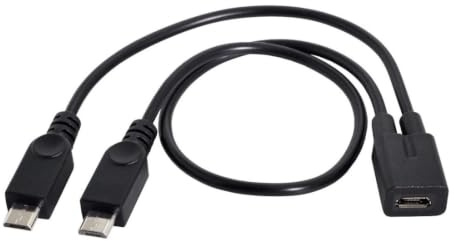 chenyang Micro USB 1 zu 2 Y Splitter Kabel, Micro USB 1 zu 2 Lade Verlängerung Kabel Unterstützt Laden Zwei Geräte zur gleichen Zeit