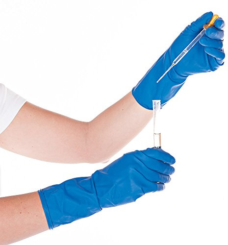 Hygostar Latexhandschuh HIGH RISK blau S 28 cm, puderfrei