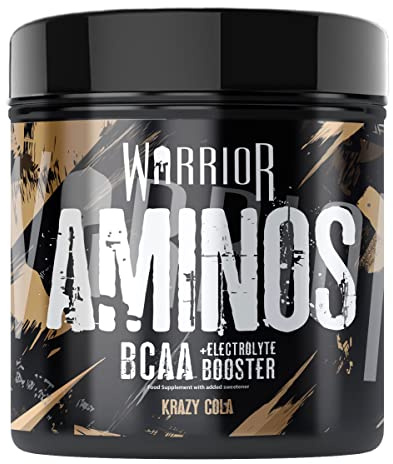 Warrior Aminos BCAA Electrolyte Powder 360g – 8:1:1 Leucine Isoleucine Valine + Glutamine – Zero Sugar Keto Vegan Intra Workout Muscle Recovery Fitness Hydration Electrolytes Pre Workout - Crazy Cola