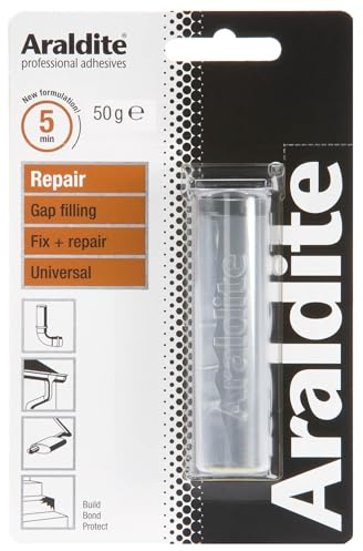 Araldite Repair Putty Extremely Hard Setting Filler Solution with High Temperature Resistance For Durable Bonding & Repairs 50g, Colour May Vary