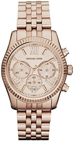 Michael Kors Lexington Womens Quartz Watch with Rose Gold Dial and Rose Gold Stainless Steel Bracelet MK5569