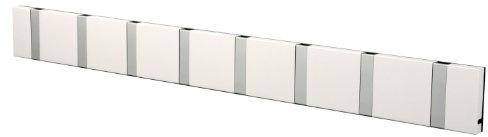 LoCa Garderobe Knax 8 weiß (Haken klappbar Alu) Garderoben-Leiste Kleiderhaken Flur modern Garderobenpaneel