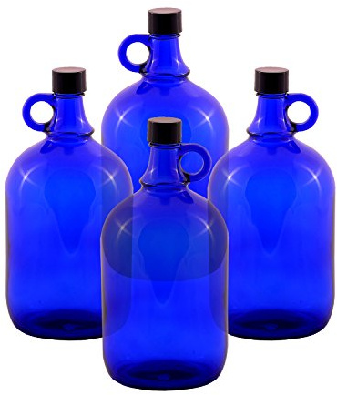 LGL Haushaltswaren 4 bottiglie da 2 litri in vetro blu Gallone