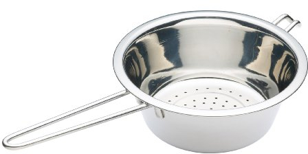 KitchenCraft Stainless Steel Colander with Long Metal Handle, 2 cm (8), Silver