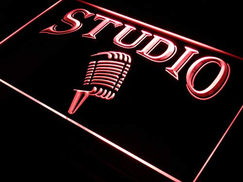 ADVPRO i587-r Studio On The Air Microphone Bar Neon Light Sign Barlicht Neonlicht Lichtwerbung