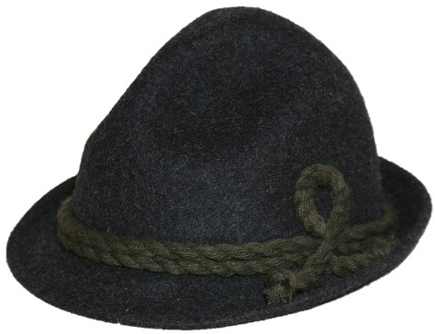 Trachtenhut dunkelgrau Loden Hut grau Fischer Trachten Lodenhut Dreispitz Herren Damen Bergsteiger Förster Jäger Wandern Jagd Tracht Wanderhut Forst Wald Freizeithut anthrazit, Größe:57