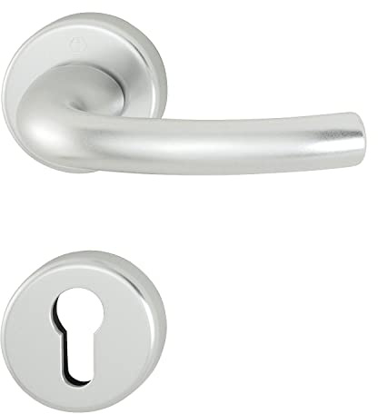 HOPPE 2951782 Drückergarnitur Tokyo mit Rosetten PZ (Profilzylinder), silber eloxiert