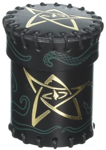 Q Workshop Call of Cthulhu Black & Green-Golden Leather Dice Cup