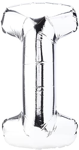 Amscan 3296301 - Super Shape Folienballon Buchstabe I Silber, 45 cm x 81 cm, Luftballon, Heliumballon, Geburtstag, Dekoration