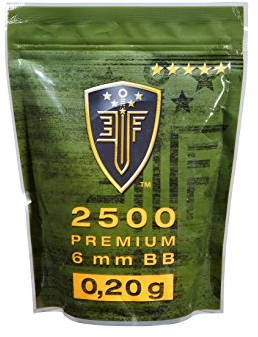Elite Force 20g Airsoft Kugeln, Kaliber 6 mm BB, für Softair Pistolen, Munition, 2500 Stück, weiß im praktischen Zipper Bag