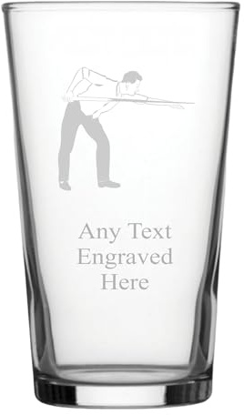 Pint Glass [Custom] ENGRAVED SNOOKER PG231 in SILK LINED GIFT BOX