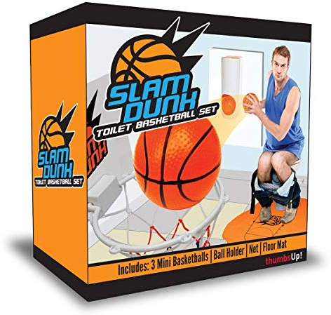 Goods + Gadgets Mini kit de basket-ball pour toilettes et WC – Panier de basket et balles pour salle de bain