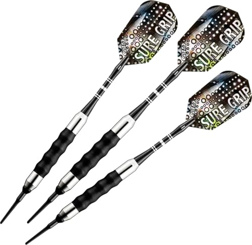 Viper Sure Grip dartpilar med mjuk spets, svart, 16 gram