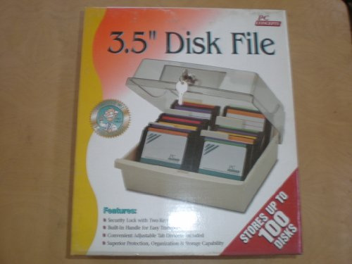 3.5 Disk Storage Box Data Case Holder - Stores up to 100 Disks! - Disc Diskette PC Storage Data Case Tray File