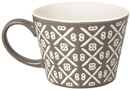 Excelsa Etnika Tasse Jumbo 415 ML, Porcelaine, Gris, 11 x 11 x 8 cm