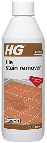 HG Tile Stain Remover, Oil Stain Remover & Mark Remover for Kitchen & Bathroom Tiles, Porcelain Tile Cleaner & Grout Stain Remover, Gentle Stone Cleaner, Floor Cleaner & Tiling Oil Remover - 500ml