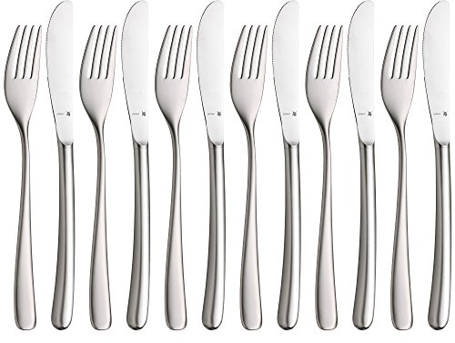 WMF Vision Dessertbesteck 12teilig, Kuchengabeln, Vorspeisebesteck für 6 Personen, Frühstücksbesteck, Cromargan protect mattiert, kratzbeständig, spülmaschinenfest