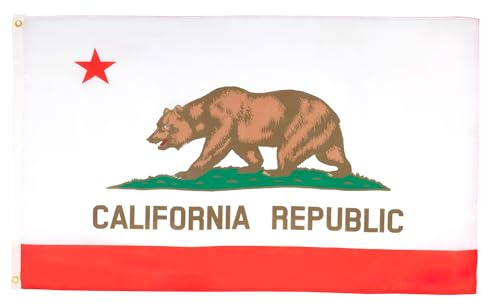 Drapeau Californie 180x120cm - GRAND Drapeau californien - Etat américain - USA - Etats-Unis 120 x 180 cm - AZ FLAG