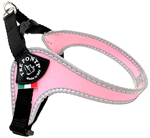Tre Ponti Fibbia liten hundsele med justerbar magrem, 1 cm, rosa