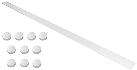 Alco Wandleiste selbstklebend weiß 100x5cm (1, Mit Weißen Magneten 24mm)