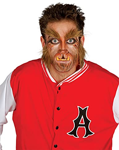 FIESTAS GUIRCA | Werwolf Koteletten und Augenbrauen für Männer (Einheitsgröße) - Kostümzubehör für Halloween und Superhelden- sowie Villain-Partys - Ideal für Erwachsene - Braun
