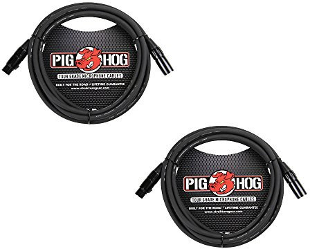 Strukture Pig Hog 8mm Mic Cable 10', Straight Audio, XLR 3-Pin - 2 Pack