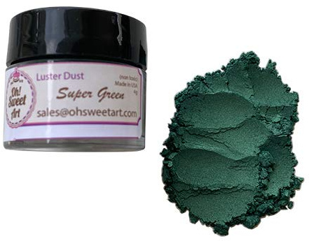 SUPER GREEN LUSTER DUST (4 grams container) By Oh! Sweet Art Corp