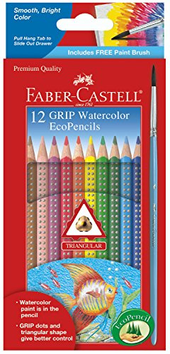 Faber Castell Faber-Castell Grip vattenfärg ekopenciler – 12 akvarellpennor med borste