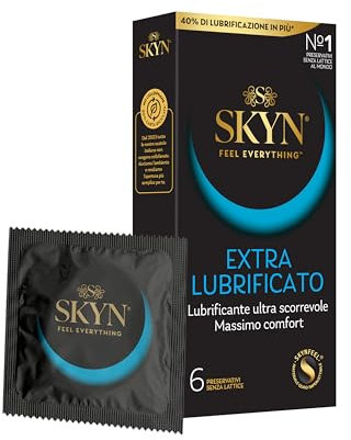 SKYN Extra Lubricated, preservativi ultramorbidi e ultralubrificati senza lattice, 6 pezzi
