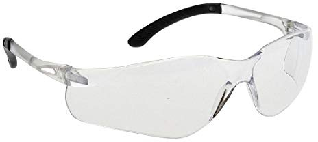 Portwest PW38 Pan View Safety Glasses Anti-Scratch Coating Slim Side Arms | Clear, One Size, EN 166, EN 170, CE Certified, EN 172, Universal Fit, Polyester, UV Protection, Lightweight, Construction