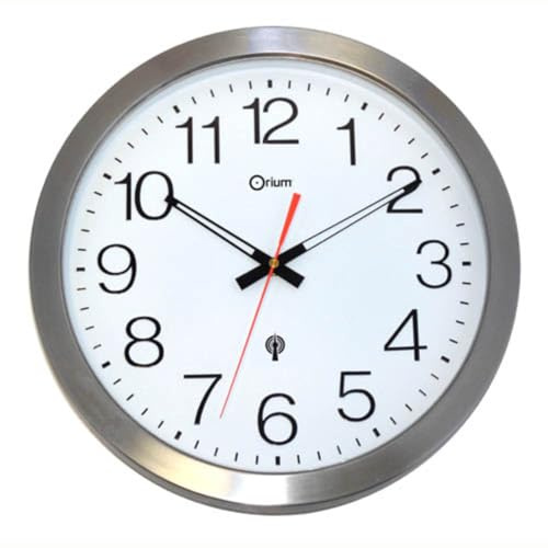 CEP Wanduhr wasserdicht, funkgesteuert aus Edelstahl Ø 35 cm 11385 Silver
