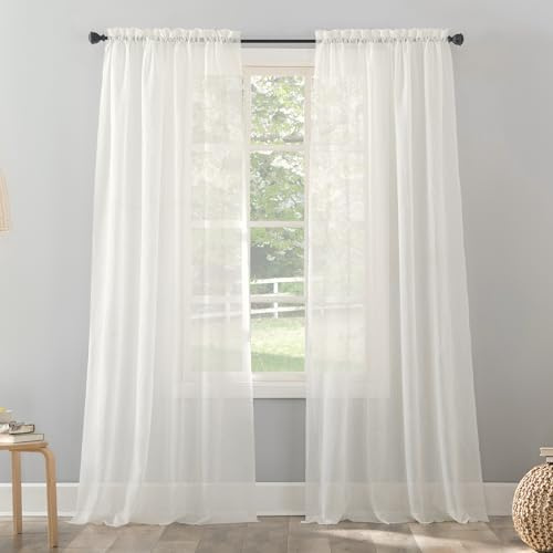 No. 918 Voile Transparent texturé écrasé, Blanc Coquille d'œuf, 129,5 x 241,3 cm