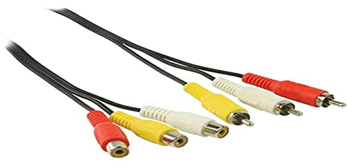 Valueline VLVP24305B20 Câble rallonge Audio/vidéo 3X RCA mâles vers 3X RCA Femelles 2 m Noir