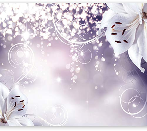murando - Vlies Fototapete Blumen 350x256cm Foto tapete Schlafzimmer Wohnzimmer Vliestapete XXL Wandtapete Motivtapeten 3d Effekt Wand Dekoration - Lilien Lila Abstrakt Ornament Bokeh b-A-0012-a-d
