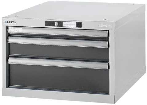 Lista | Werkbank-Baukastensystem | Unterbauschrank | Höhe 383 mm | 3 Schubladen | graumetallic
