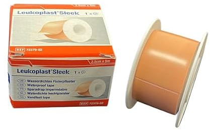 BSN Medical 72379-03 Leukoplast Sleek High Strength Waterproof Adhesive Tape, Tan, 5cm x 5m, Pack of 12