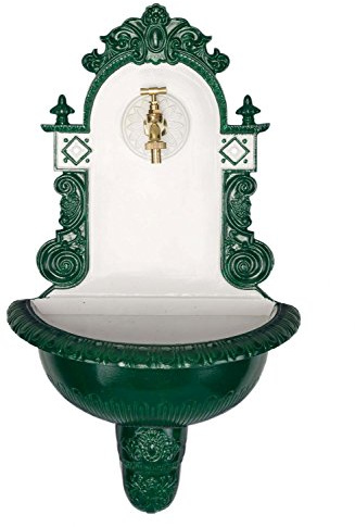 aubaho Nostalgia lavandino Fontana Fontana a Muro 71,5cm Alu Giardino Fontana Giardino