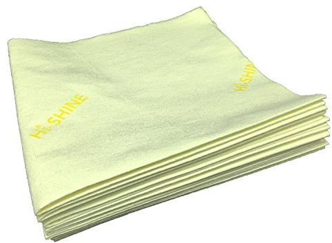 Hi-Shine 10 Next Generation Microfibre Cloth 40x40cm – Chemical Free Microfibre Cleaning Cloth for Glass, Glasses, Stainless Steel, Shiny Surfaces, Window - Yellow