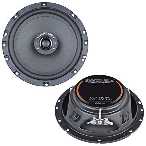 Ground Zero GZIF 6501FX, 2-Wege Koaxial-Lautsprechersystem mit geringer Einbautiefe, 110 Watt max