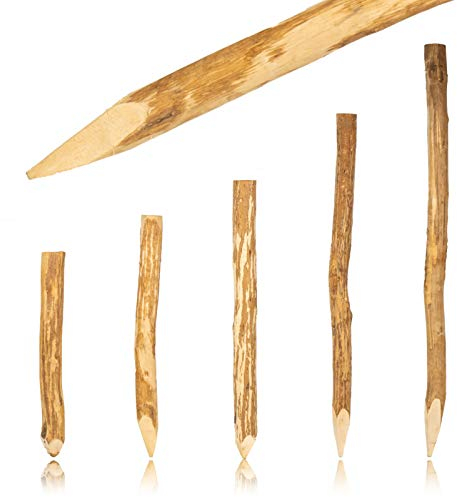 BOOGARDI - Valla de postes de avellano, muchos tamaños, para cercas de estacas, construcción, castaño, beige