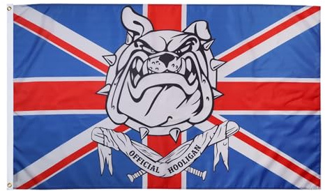 AZ FLAG Bandera Official Hooligan Reino Unido 150x90 cm 2 Ojales | Uso interior y exterior Enseña ultras Official Hooligan United Kingdom costuras dobles y bordes reforzados poliéster 100D